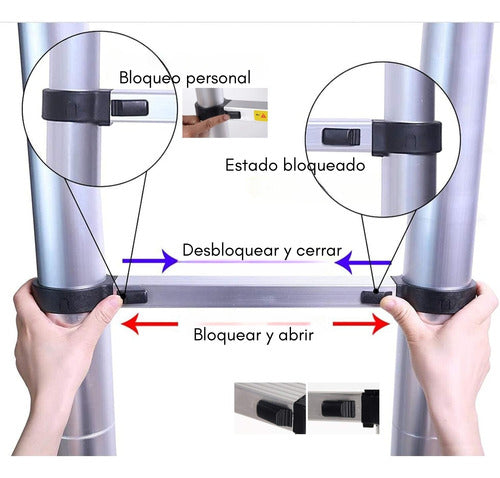 Escalera Aluminio Telescopica Multiuso 4,4 Metros