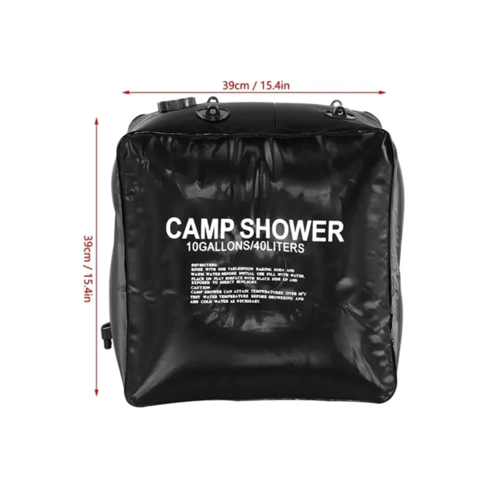 Pack 2 Ducha Portátil Baño Camping Solar Outdoor 40lts Negro