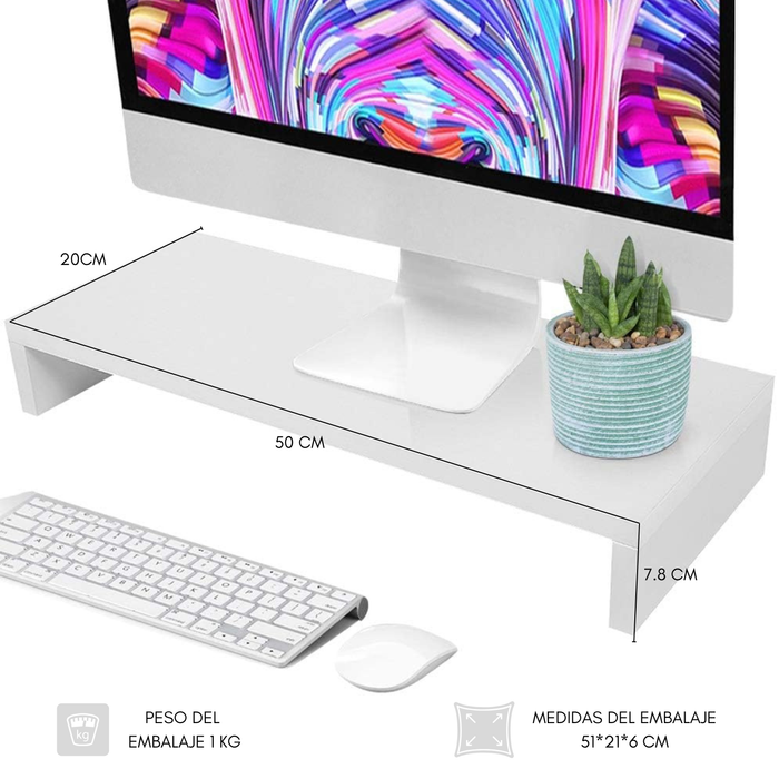 Elevador De Monitor Armable Madera Escritorio Oficina