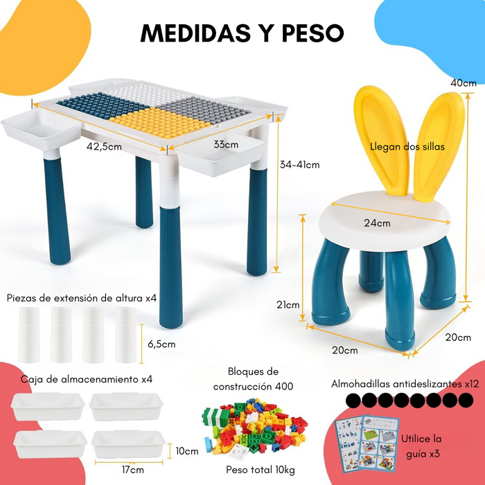 Mesa Infantil Bloques De Construccion Tipo Lego Bloques Niño