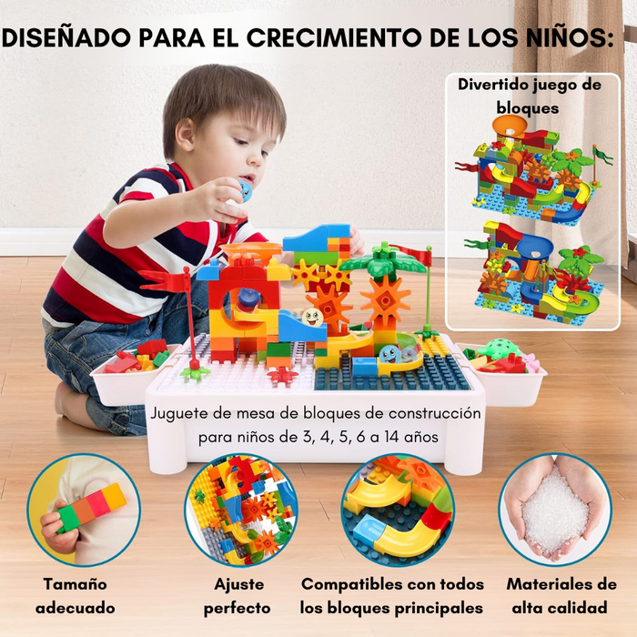 Mesa Infantil Bloques De Construccion Tipo Lego Bloques Niño