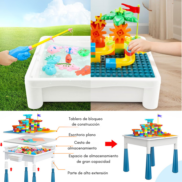 Mesa Infantil Bloques De Construccion Tipo Lego Bloques Niño