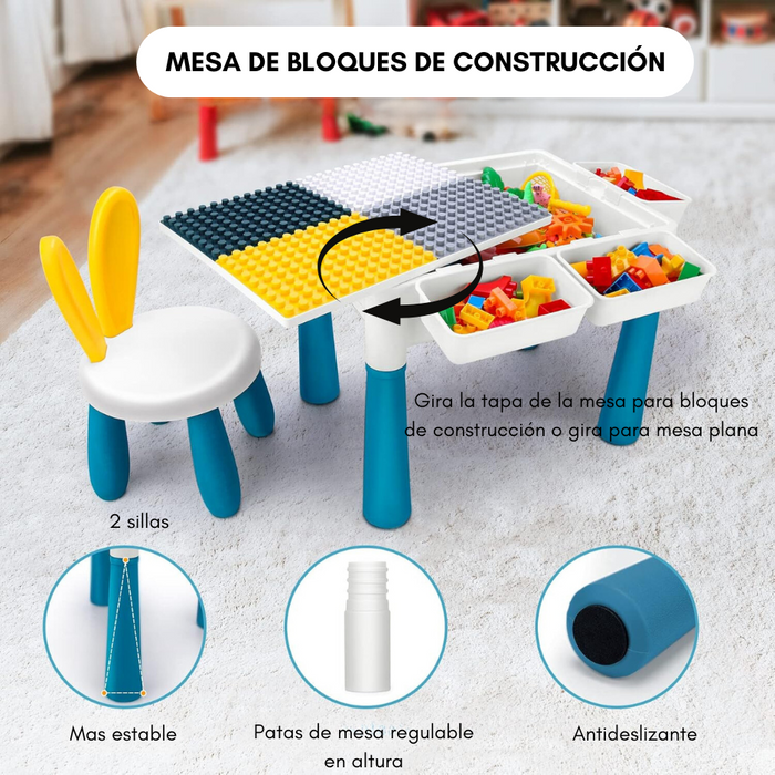 Mesa Infantil Bloques De Construccion Tipo Lego Bloques Niño