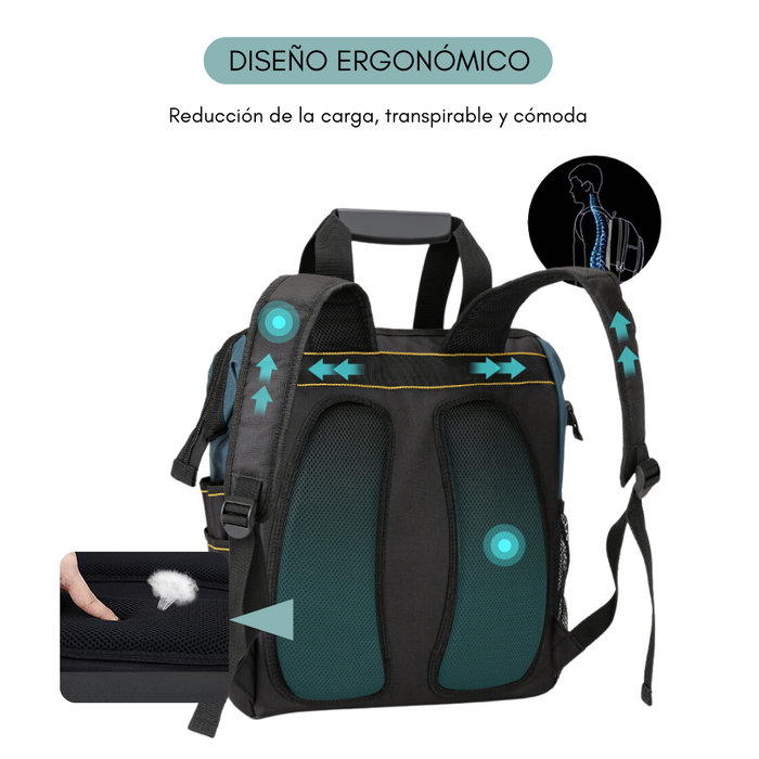 Mochila Bolso Porta Herramientas 20 Bolsillos Reforzada