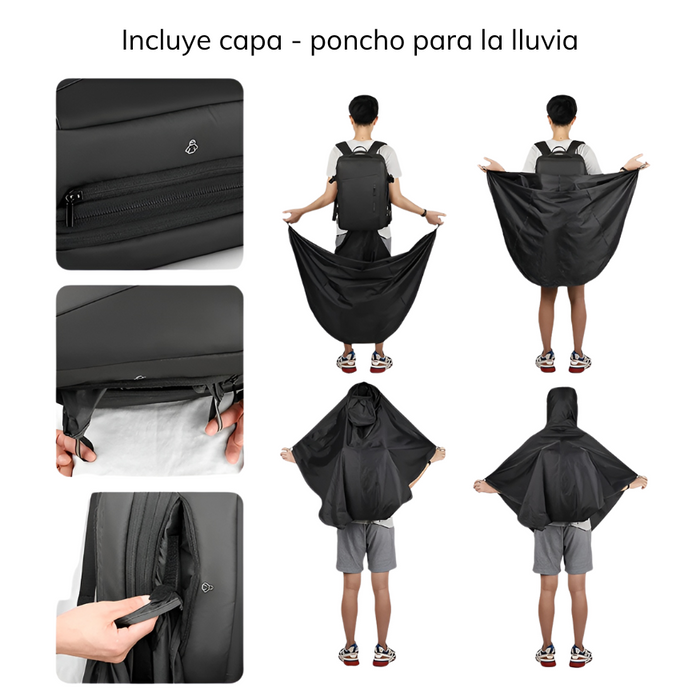 Mochila Carry On Impermeable Capucha Expansible 35 Lts