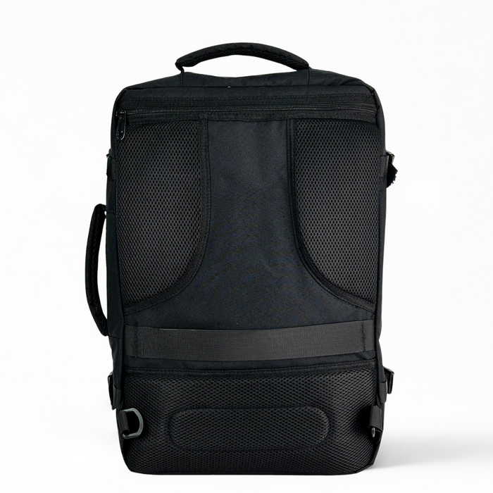 Mochila De Viaje Avión Expandible 40l Impermeable Antirrobo Negro