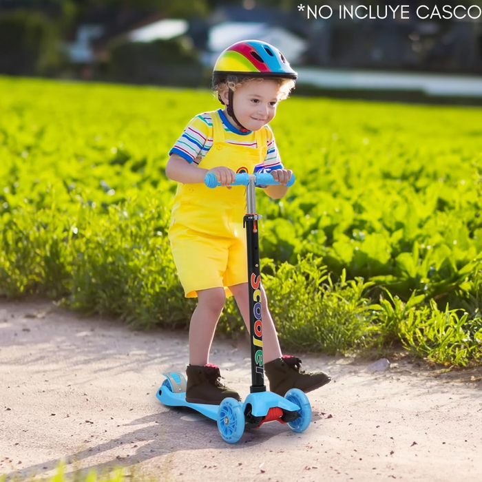 Monopatín Scooter Para Niños 4 Ruedas Luz Led