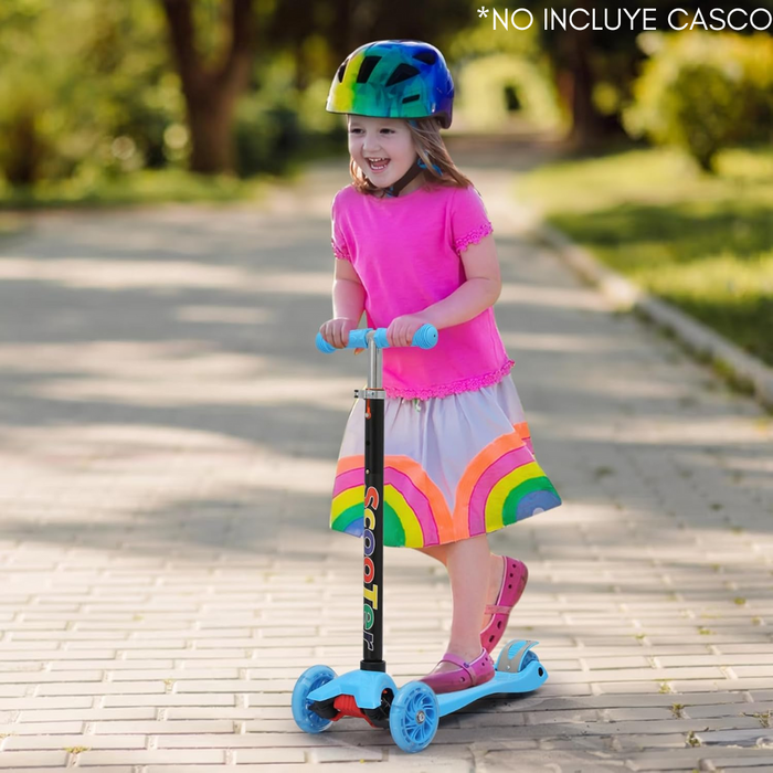 Monopatín Scooter Para Niños 4 Ruedas Luz Led