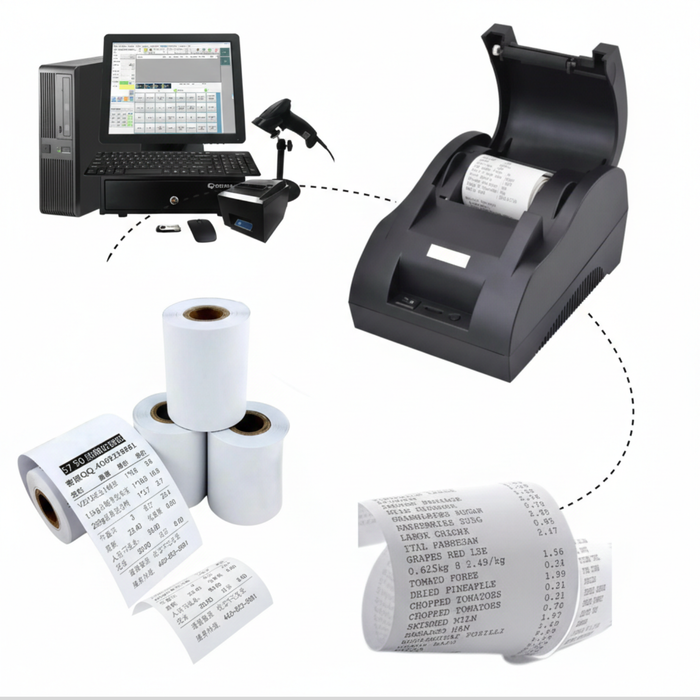 Caja 50 Rollos Papel Térmico 80mm X 80mm Largo Telotenemos Papel Para Impresora Térmica Papel Rollo Termico Boleta Factura Color Blanco