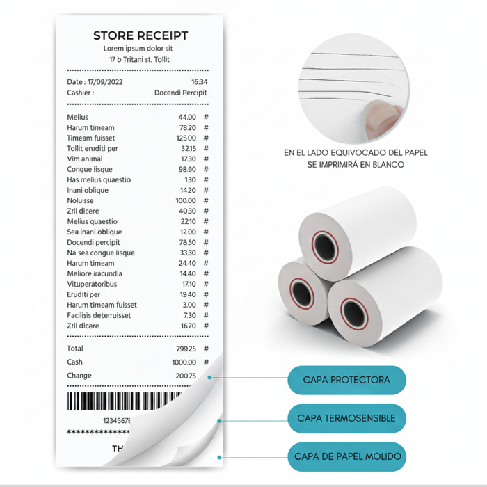 Caja 50 Rollos Papel Térmico 80mm X 80mm Largo Telotenemos Papel Para Impresora Térmica Papel Rollo Termico Boleta Factura Color Blanco