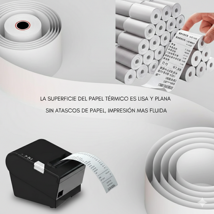 Caja 50 Rollos Papel Térmico 80mm X 80mm Largo Telotenemos Papel Para Impresora Térmica Papel Rollo Termico Boleta Factura Color Blanco