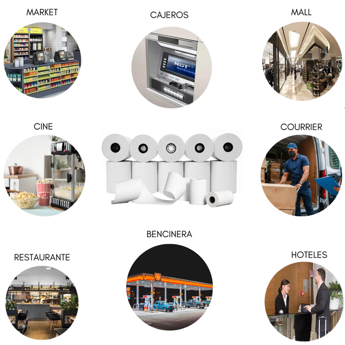 Caja 50 Rollos Papel Térmico 80mm X 80mm Largo Telotenemos Papel Para Impresora Térmica Papel Rollo Termico Boleta Factura Color Blanco