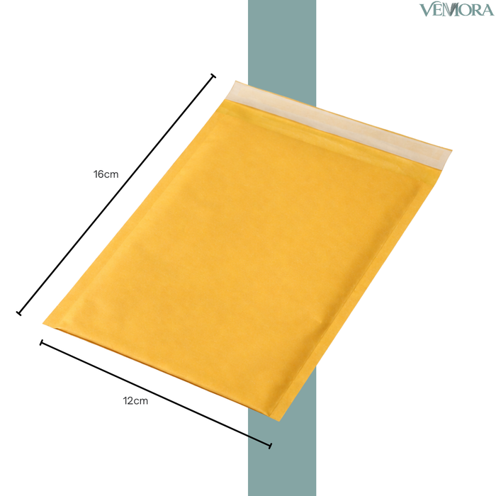Pack 50 Sobre Kraft Acolchado Con Burbujas Para Envíos Amarillo 12x16 cm