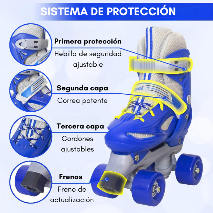 Patines Roller 4 Ruedas Ajustables Artísticos Para Niños