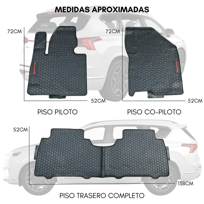 Pisos De Goma Calce Perfecto Para Hyundai Santa Fe 2018-2022