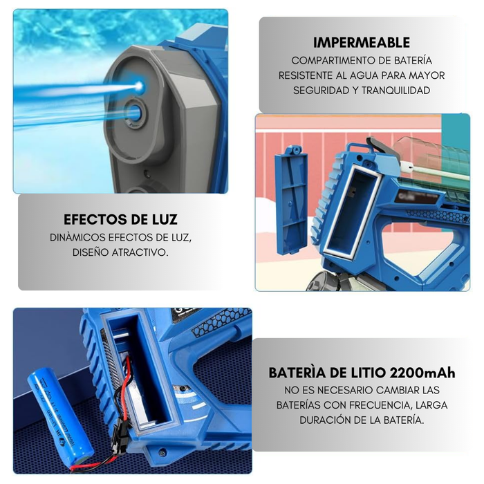 Pistola De Agua Electrica Alta Presion Lanza Agua Niños Usb