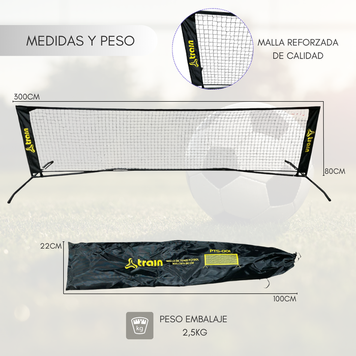 Red Futbol Tenis 300 X 80 Cm Con Bolso Voleibol Badminton