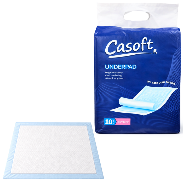 Sabanillas Desechables 60x90cm Alta Absorción Protector de Cama Impermeable Incontinencia Adulto Mayor  Pañal Absorbente 10 Unidades