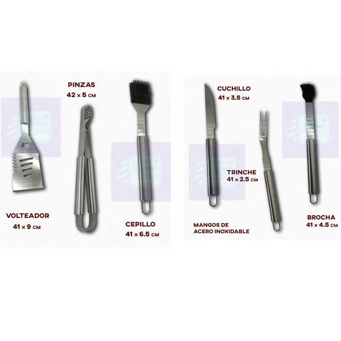 Set Parrillera Asado Maleta 18 Pcs Kit Parrilla Barbacoa