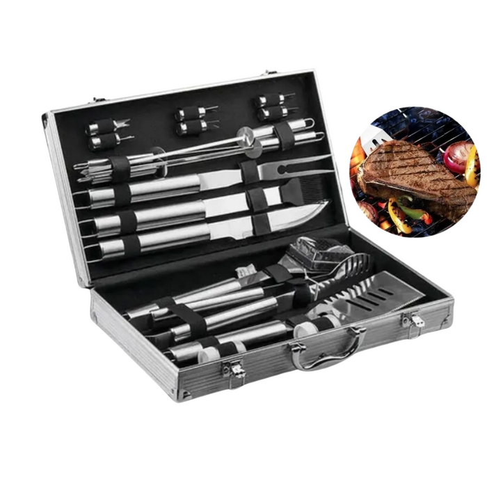 Set Parrillera Asado Maleta 18 Pcs Kit Parrilla Barbacoa