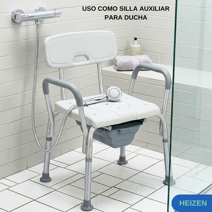 Silla Baño Ducha Portatil Adulto Mayor Enfermos Aluminio