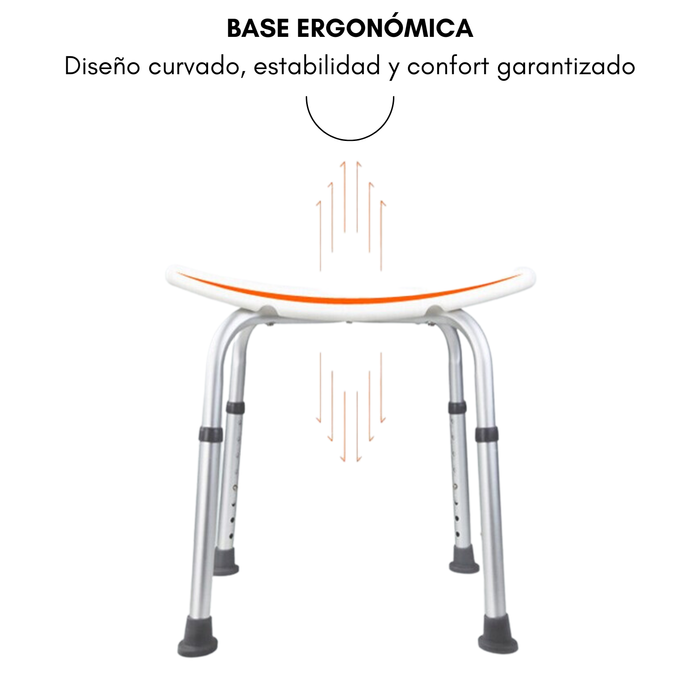 Silla Baño Ajustable Antideslizante Soporte De Ducha 130 Kg Blanco