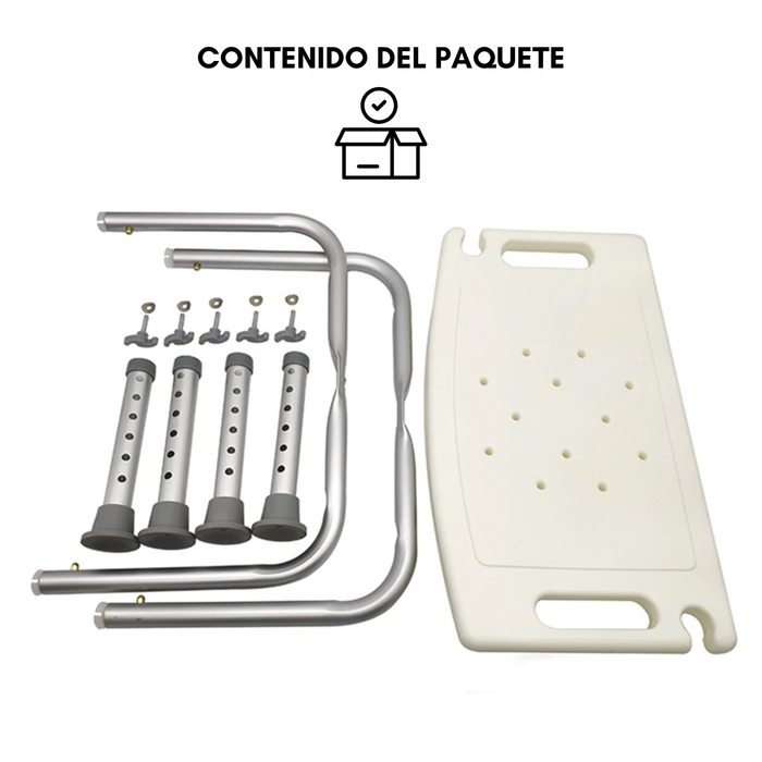 Silla Baño Ajustable Antideslizante Soporte De Ducha 130 Kg Blanco