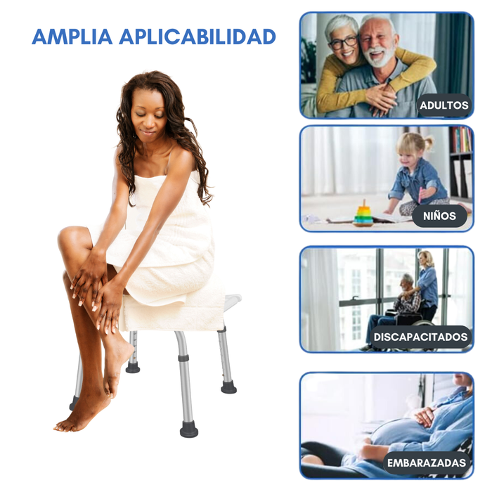 Silla Baño Ajustable Antideslizante Soporte De Ducha 130 Kg