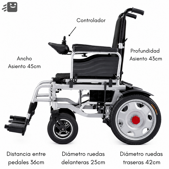 Silla de Ruedas Eléctrica Plegable con Joystick