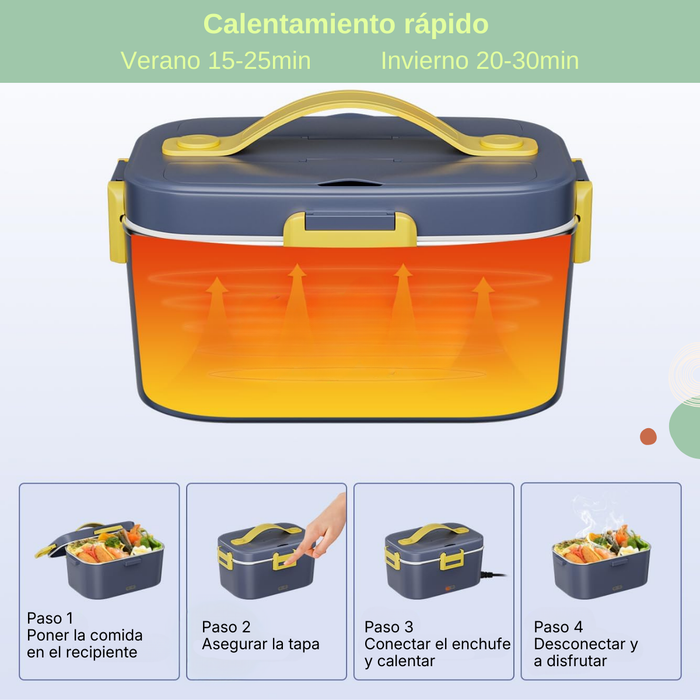Loncheras Eléctricas Portátil Fiambrera Calentadora Comida Gris
