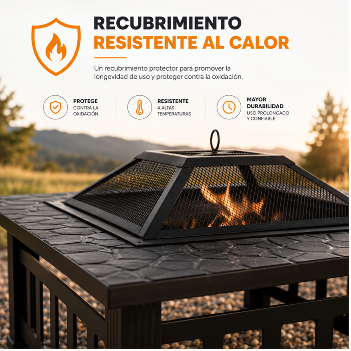 Brasero Parrilla Premium Para Leña O Carbón Con Tapa 3 En 1