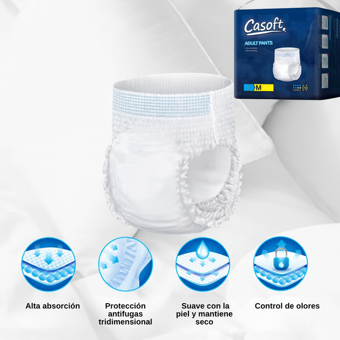 Pañales Adulto Pants Alta Absorción Calzón Uso Cotidiano 80u Talla M