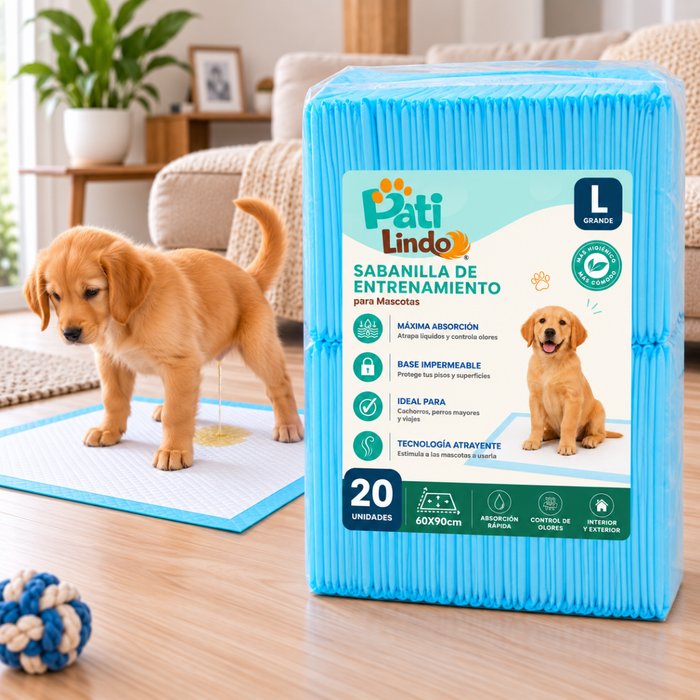 20 Pañales Sabanillas Entrenamiento Absorbentes Mascota Perros 60x90cm