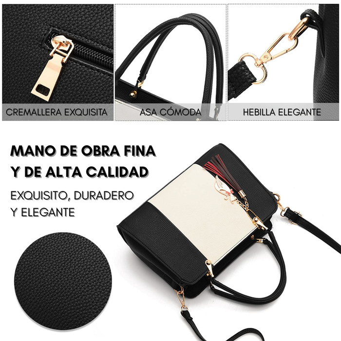 Cartera Cuero Sintetico Mujer Mano Hombro Bolso Elegante