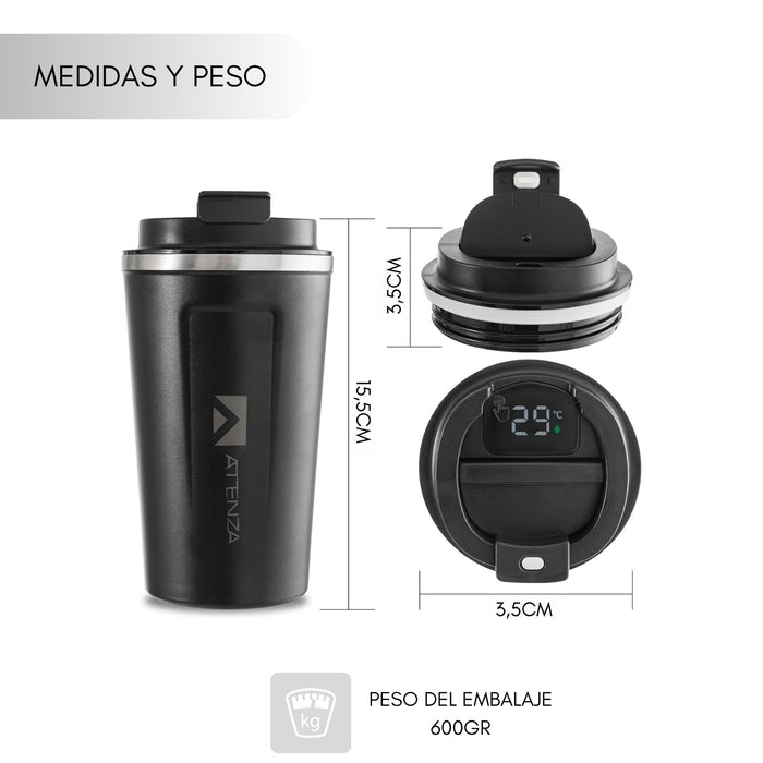 Pack 2 Termo Café Botella Agua Térmica Pantalla Temperatura