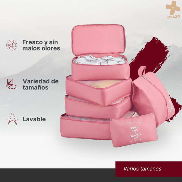 Set 11 Organizador Maleta Bolsos Viaje Organizadores Utazo® Rosa