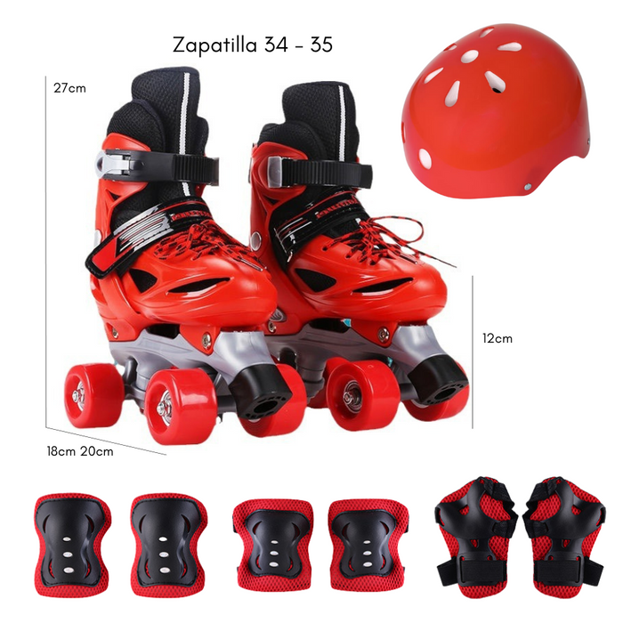 Patines Roller 4 Ruedas Ajustables Artísticos Para Niños