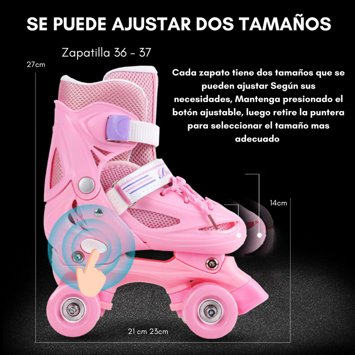 Patines Roller 4 Ruedas Ajustables Artísticos Para Niños