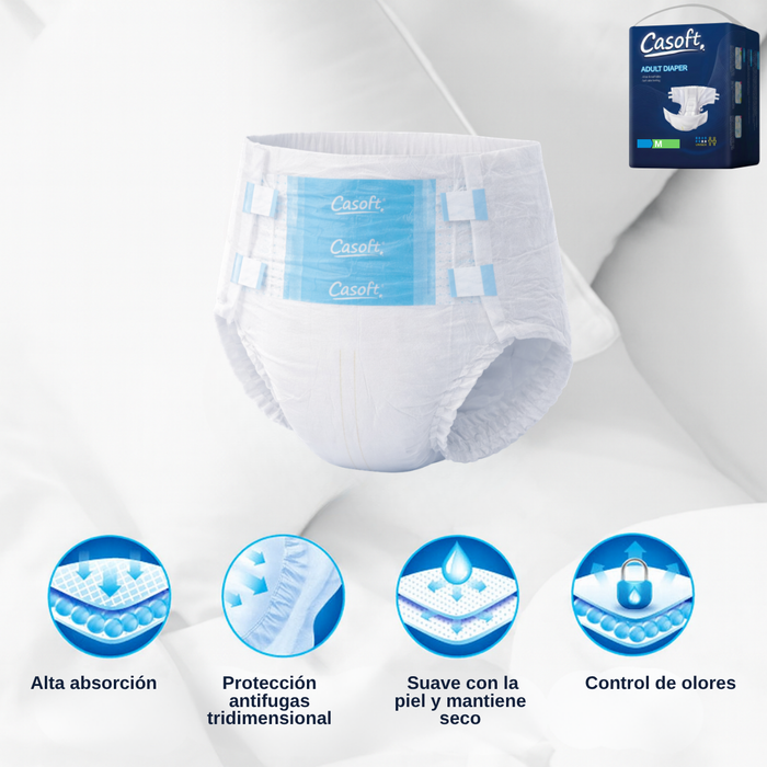 Pañales Para Adulto Uso Cotidiano Con Broche Ajuste 10un Talla M