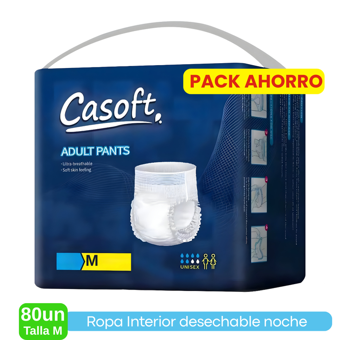 Pañales Adulto Pants Alta Absorción Calzón Uso Cotidiano 80u Talla M