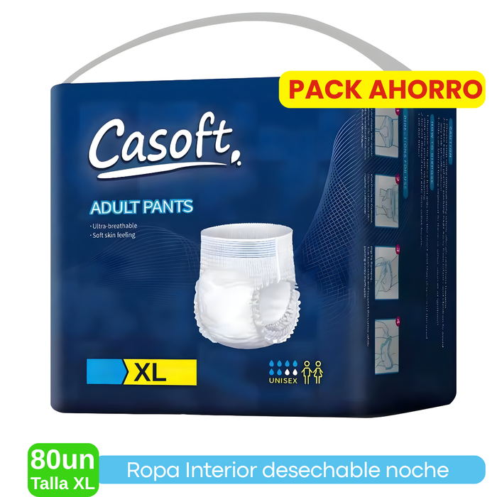 Pañales Adulto Pants Alta Absorción Calzón Uso Cotidiano 80u Talla XL