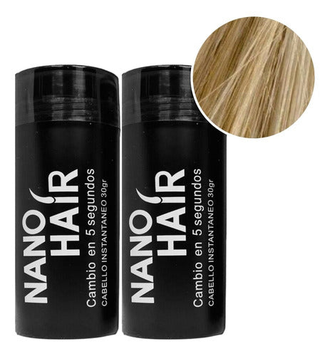 2 Nano Hair Frasco 30g Fibra Keratina Pelo Alopecia Calvicie