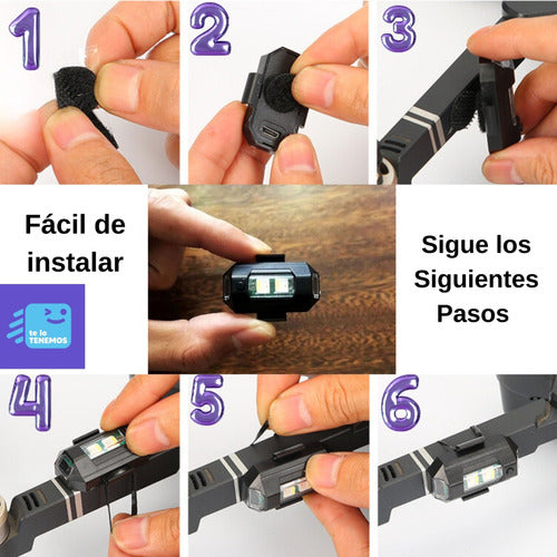 Luces Led USB Recargables para Bicicleta Casco Advertencia — Te lo tenemos  Chile