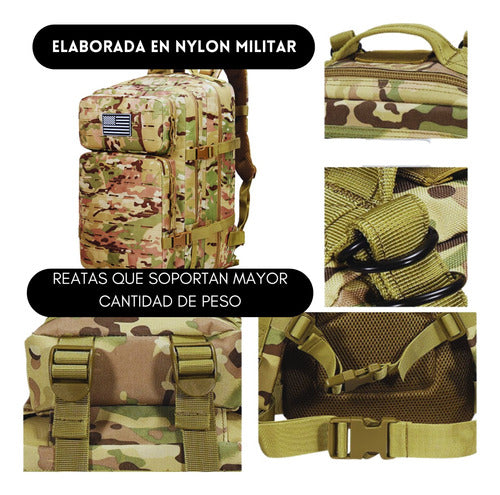 Mochila Tactica 45l Militares Multiusos Camping Notebook — Te lo tenemos  Chile