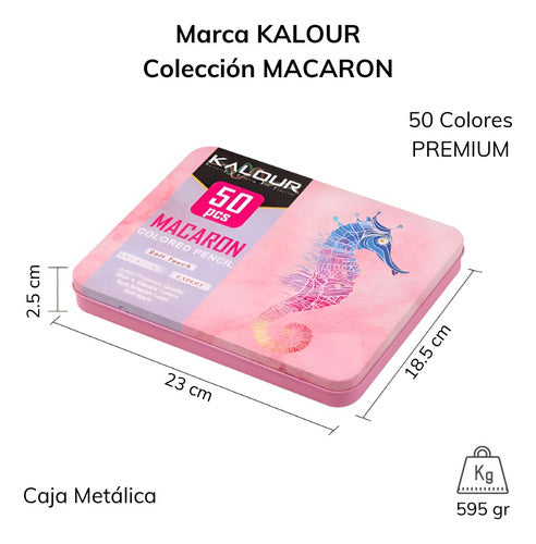Set 50 Lapices Colores Pastel Macaron Arte Dibujo Caja Metal
