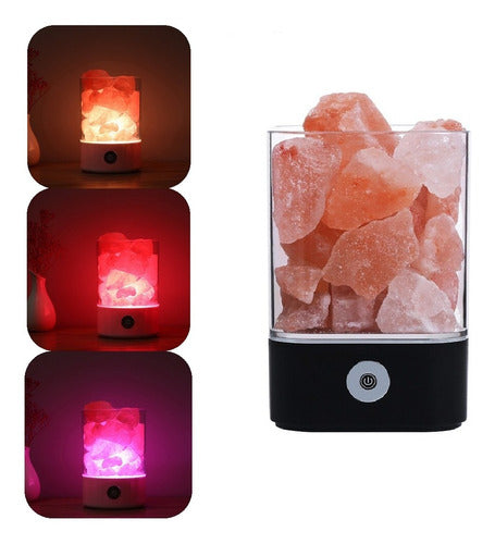 Lámpara de Mesa Mini Cristales Sal del Himalaya Led Colores M2 USB