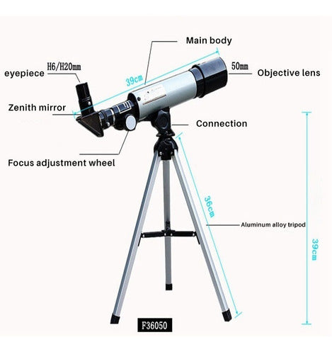 Telescopio Niños Astronómico Monocular 60x Zoom F36050 — Te lo tenemos Chile