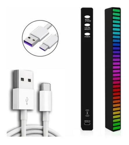 Barra 32 Led Multicolor 18 cm con Sensor de Sonido USB