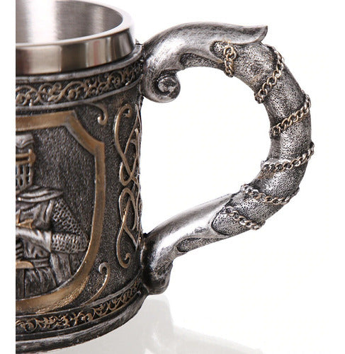 Tazón Taza Mug Caballero Medieval. Acero Inoxidable 420 Ml