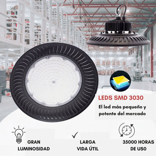 2 Focos Campana Lampara Ufo Led 200w Techo Iluminación